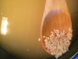 Boil and simmer with lid for 15 mins. Turn off heat until liquid is absorbed!