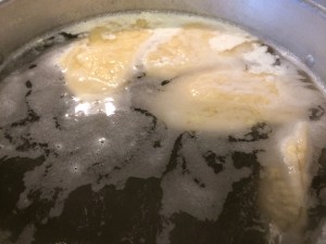 Ravioli 101! When they float they are nearly done! Give it another minute!