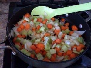 As soon as carrots start to soften, add tomatoes! 