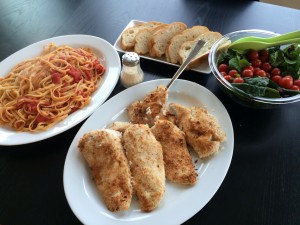 I serve this dish over pasta with marinara sauce, a fresh garden salad and Italian sliced or Ciabatta bread!