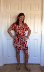 $7.99!!! These colors pop!! Cute braided tie in front...I can wear it now with a brown legging and riding boots or flats and a cardigan!!
