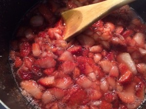Strawberries will cook down! Have kids? The rum cooks off! No worries!