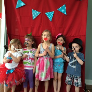 The kids had a blast with the photo booth... The mustaches and glasses were the big hits!