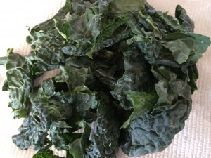 I buy bunches of curly kale! Wash well!