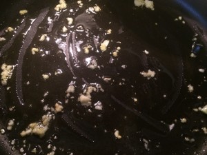 If the garlic burns, throw it away!