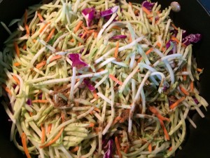 I used a broccoli slaw mix this time!