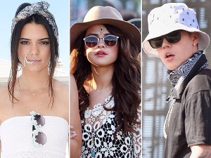 Kendall Jenner, Selena Gomez and Justin Beiber Coachella- ing their way.  Photo courtesy peoplestylewatch.