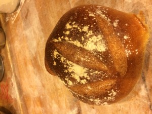 Jonathan's mark! Did you know the bakers mark dates back to the birth of bread making! Jonathan explained that one town square had one oven and the townspeople marked the bread to show ownership! Every baker at Enrico Biscotti marks his own loaves!