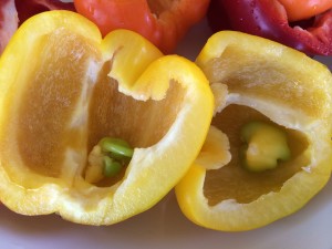 Tiny baby green peppers! Awww so cute but I don't want to find them inside my pepper! 