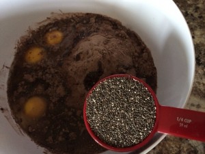 Don't forget the chia seeds!! Tasteless and packed with vitamins and antioxidants, they are the key ingredient for an unhealthy dessert splurge! That's how I justify it!