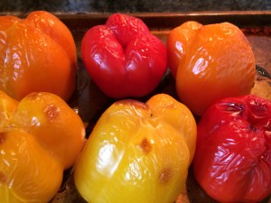 The peppers will soften but at the same time brown, if that makes sense. Here is the "look ." If you overcook they will turn to mush and be impossible to stuff. Error on less time if you are worried.