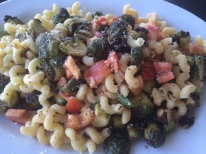What an easy dinner! The sprouts have almost a candy coating!
