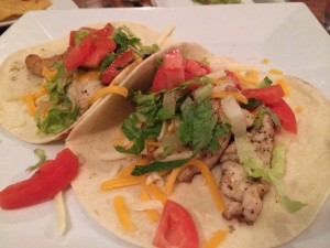 Bella's chicken tacos. The boys had already started gobbling down their quesadillas! No photo, sorry!