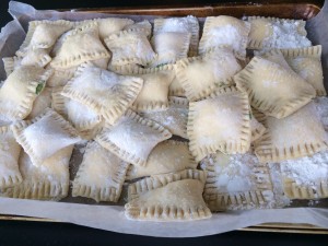 Fun Fact: One is Raviolo and the plural is Ravioli.