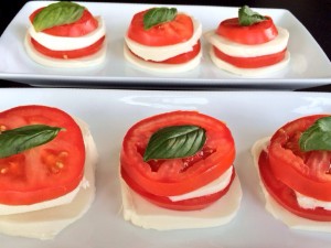 Nothing tastes more like summer! The firm fresh mozzarella, the juicy crisp tomato, and the basil picked right off the plant!