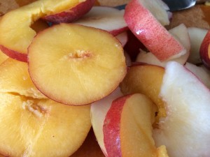 Because the peaches are juicy, they caramelize quickly! Don't leave them on too long! 