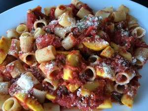 Super easy and so flavorful, a summer vegetable pasta can be dressed up or down! Serve it with a salad and fresh ciabatta or by itself! 