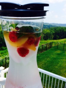 Some fruit floats and some will sink! Chill overnight to ensure infusion.