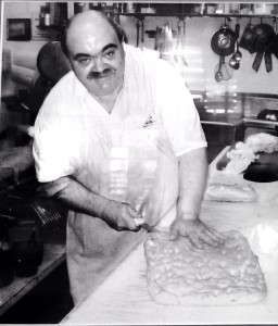 This framed photo and tribute hangs on the wall of  Colangelo's Bakery.  Antonio Branduzzi (1949-2007)