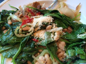 Greens and Beans Sausage, banana peppers, caramelized onions, great northern beans and spinach