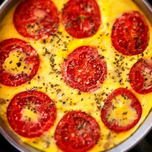 Prosciutto Cotto, Mozzarella, Tomato and Oregano Frittata