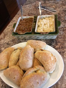 The Nomad Cook's Beef and Tomatoes recipe two ways- in empanadas and over rice! 