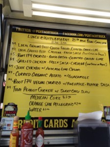 Menu on a Wednesday at the Pittsburgh Public market -The Pittsburgh Taco  Truck