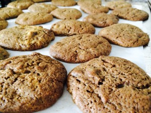 Let the cookies cool for a few minutes before moving them to the cooling rack.