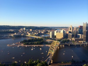 The boats in the water, the fountain, the bridges!!! Pittsburgh from Mount Washington