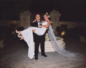 Carla and Vince on their wedding day! Photo courtesy of the Isoldi family.